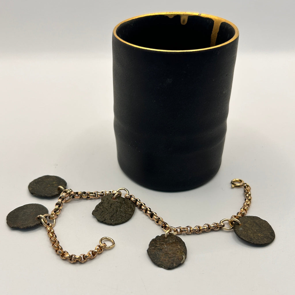 Gold and Roman Coin Bracelet 