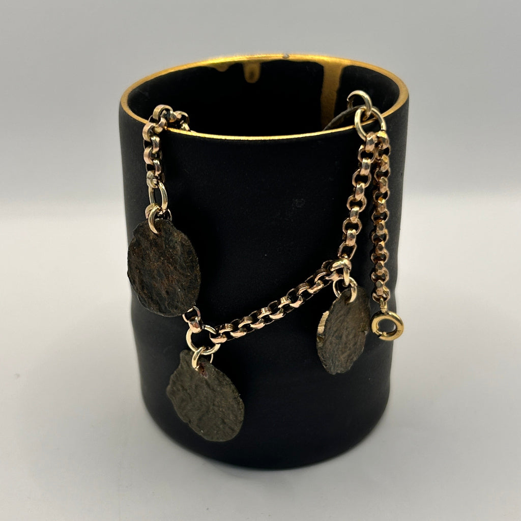 Gold and Roman Coin Charm Bracelet