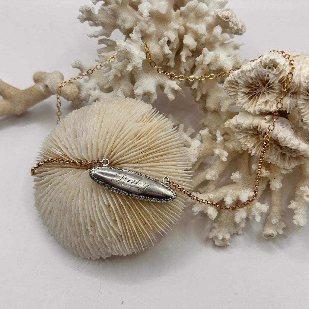 Silver Baby and Gold Antique Necklace