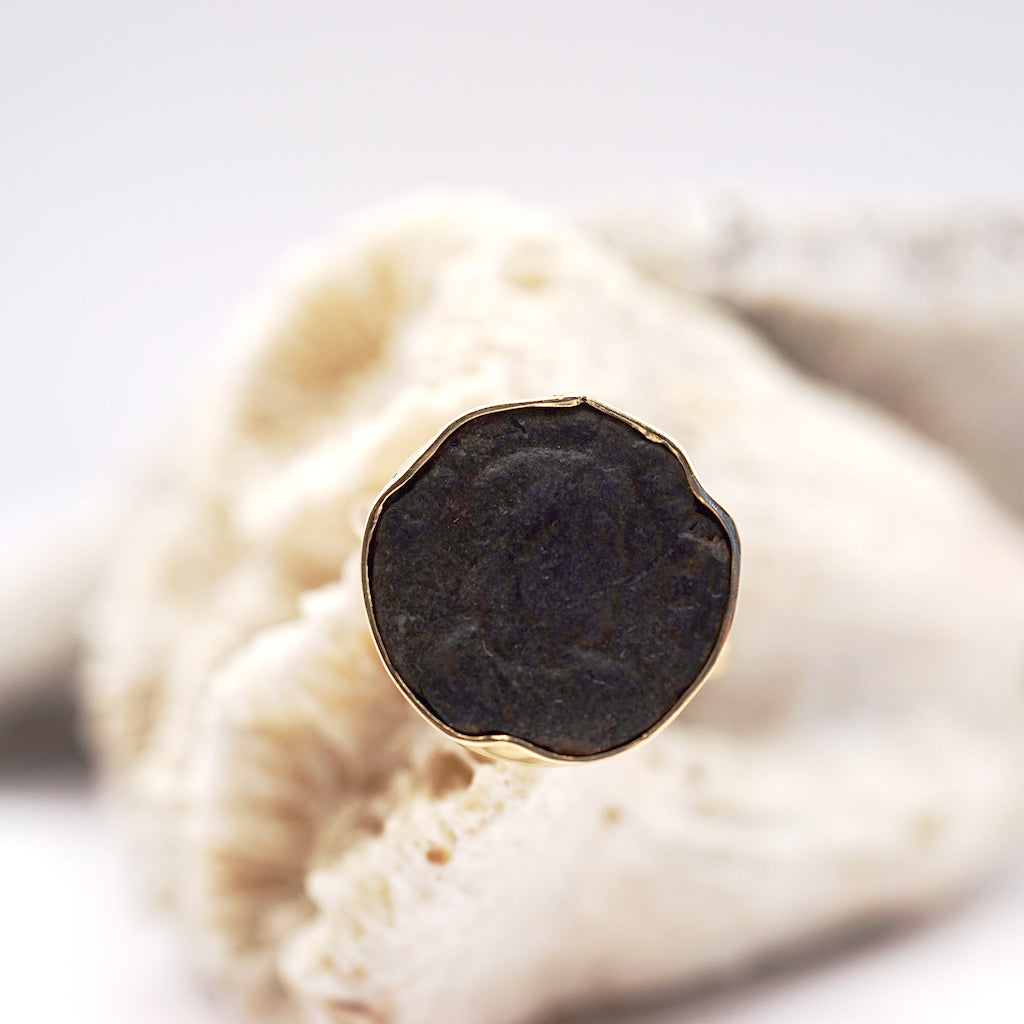 Roman Coin Gold Ring Badger's Velvet
