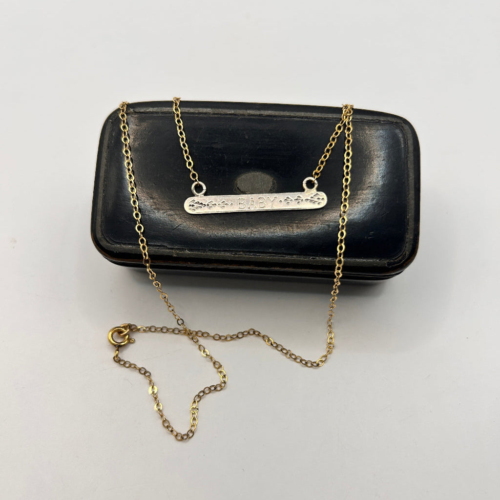 Silver and Gold Antique Baby Necklace 