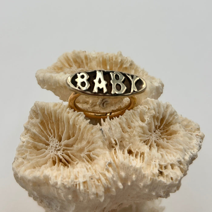 Silver and Gold Baby Ring Badgers Velvet