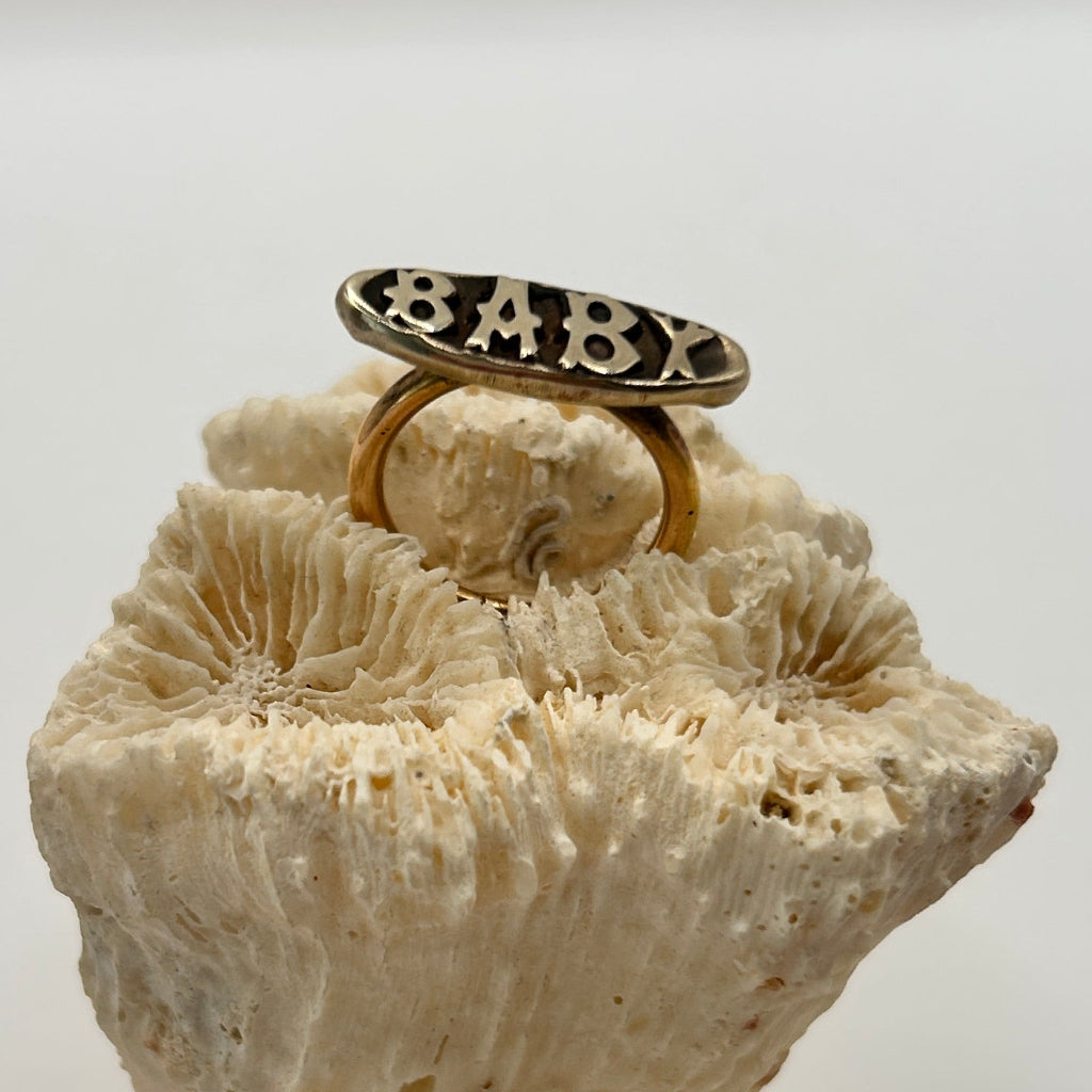 Silver and Gold Baby Ring Badgers Velvet