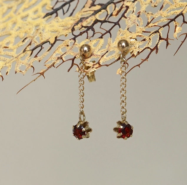 Gold and Garnet antique earrings. Badgers Velvet 