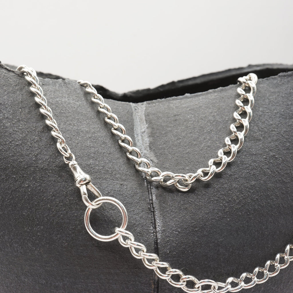 Vintage Silver Watch Chain Necklace