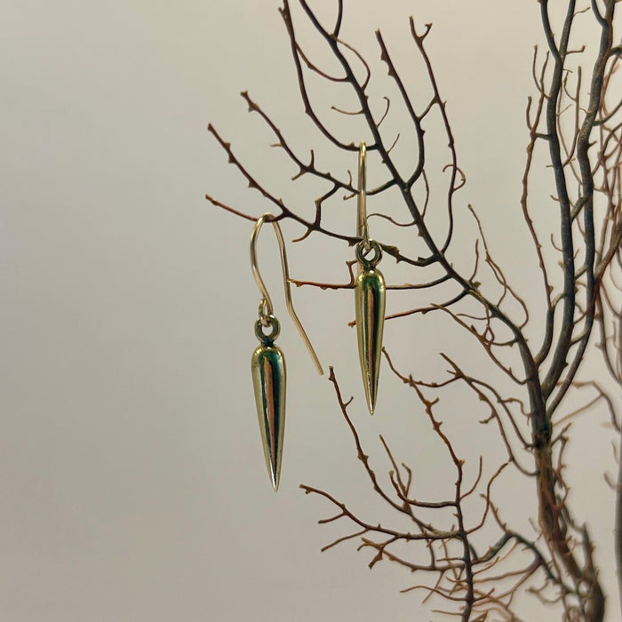 Gold Vintage 1960's Torpedo Drop Earrings