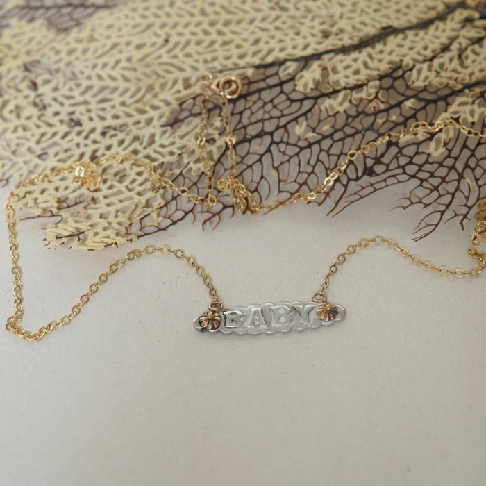 Silver and Gold Antique BABY Necklace