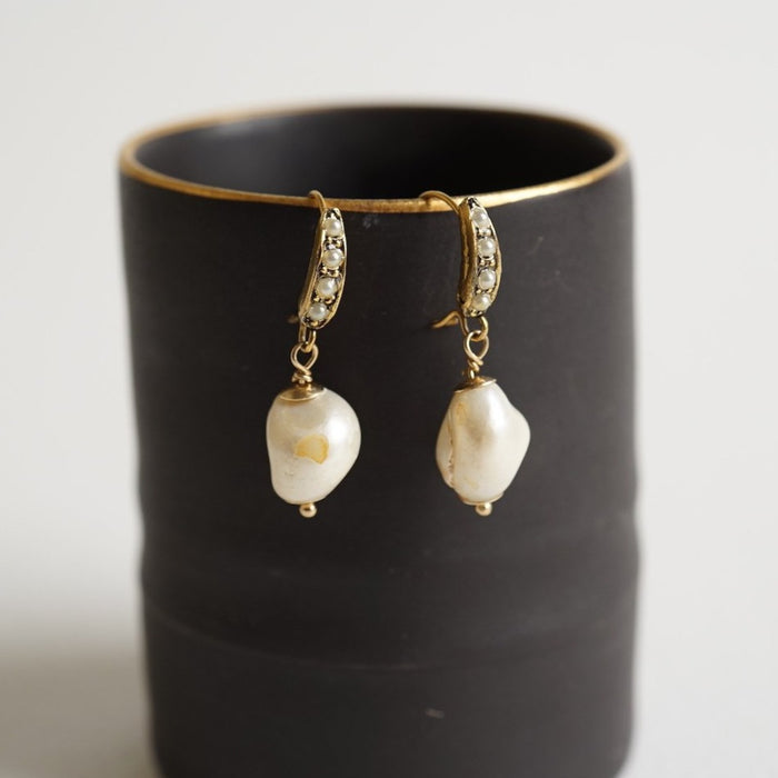 Baroque Pearl & Seed Pearl Earrings