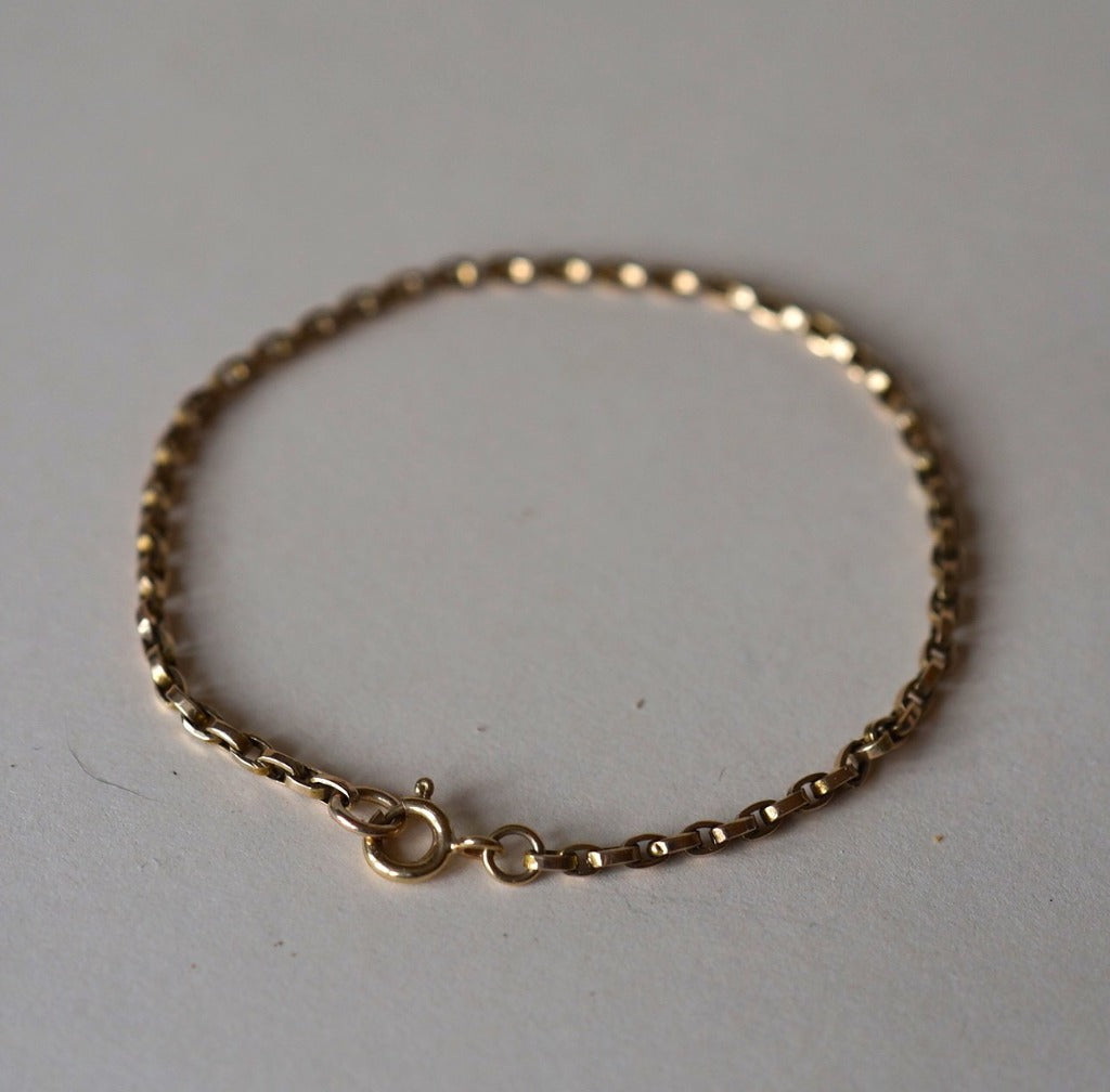 Late 19thC Gold Belcher Chain Bracelet Badger's Velvet