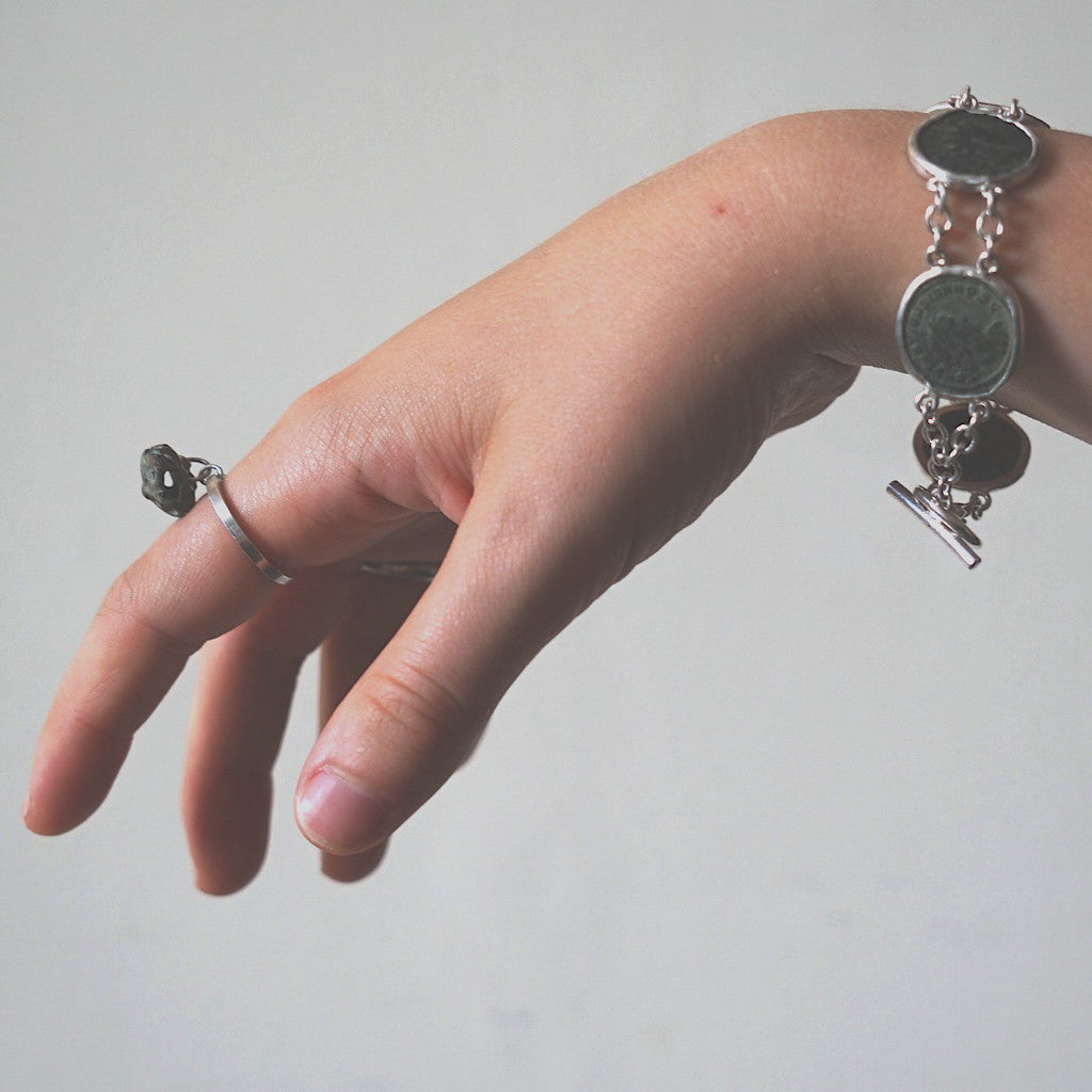 Silver & Roman coin bracelet, Roman coins, Roman jewellery, Ring