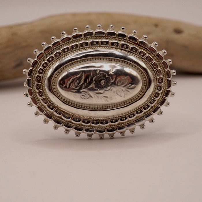 Large Silver Edwardian Ring