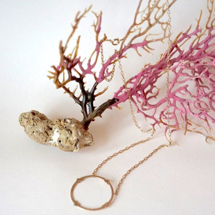 9ct Gold Victorian Circle necklace. Badger's Velvet