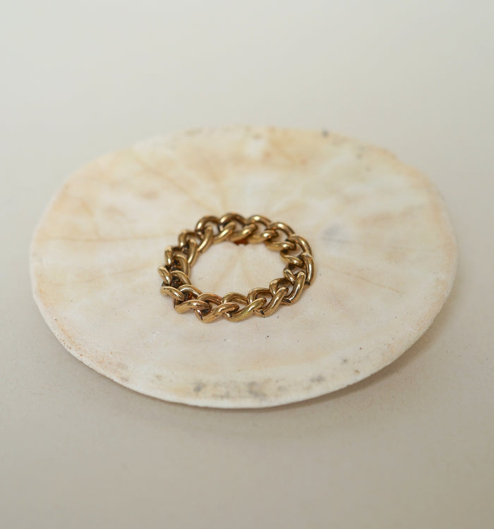 Chunky Gold Curb Chain Ring