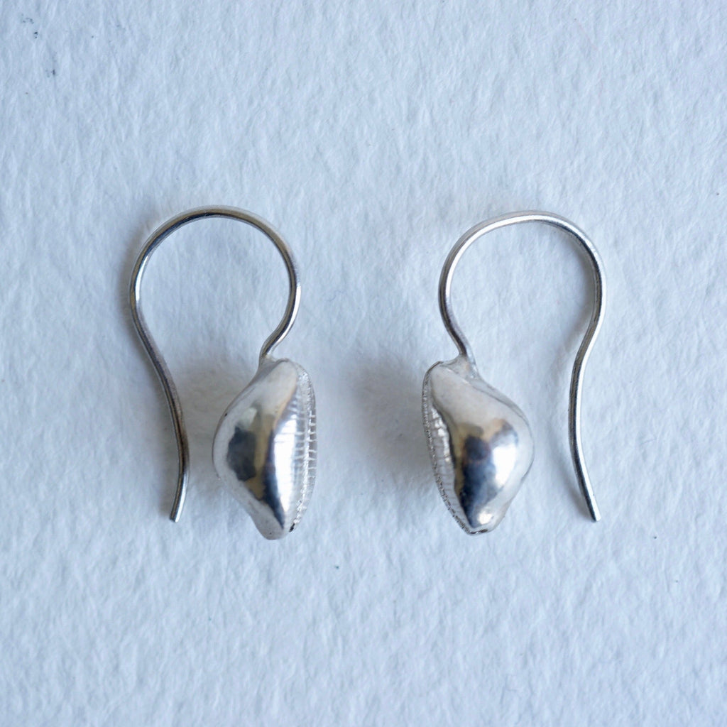 Silver Cowrie Shell Gold Earrings Badger's Velvet