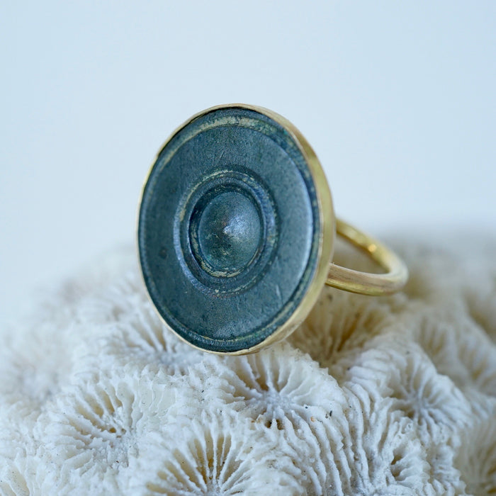 Badger's Velvet Large Gold and Bronze Bobbly Ring