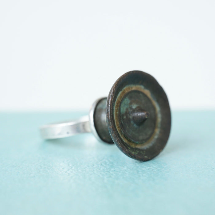 Antique Bronze Tall Ring