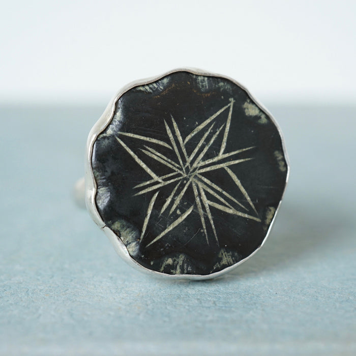 Silver and Bronze Large Star Ring