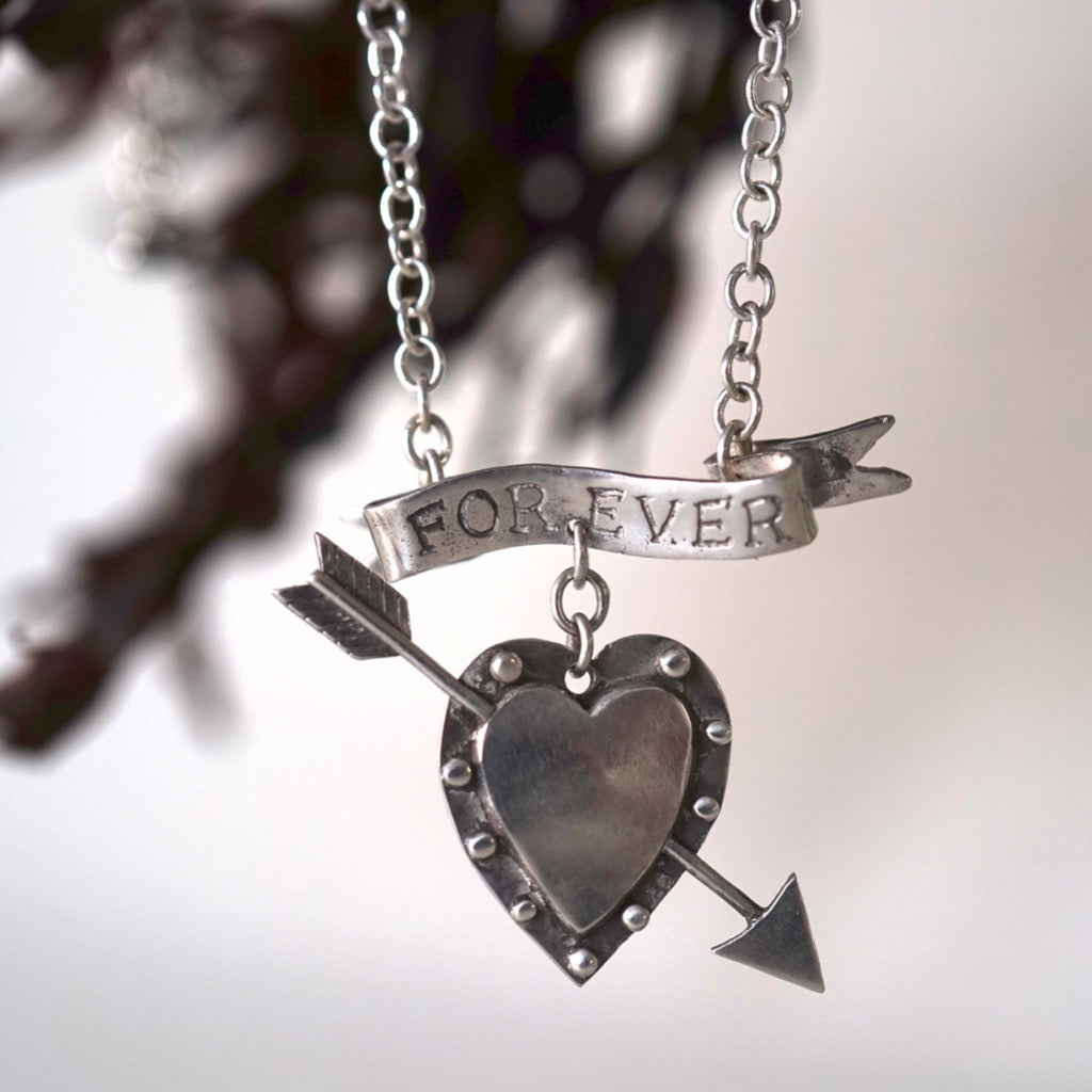 Handmade Unique Silver Forever Valentine Necklace