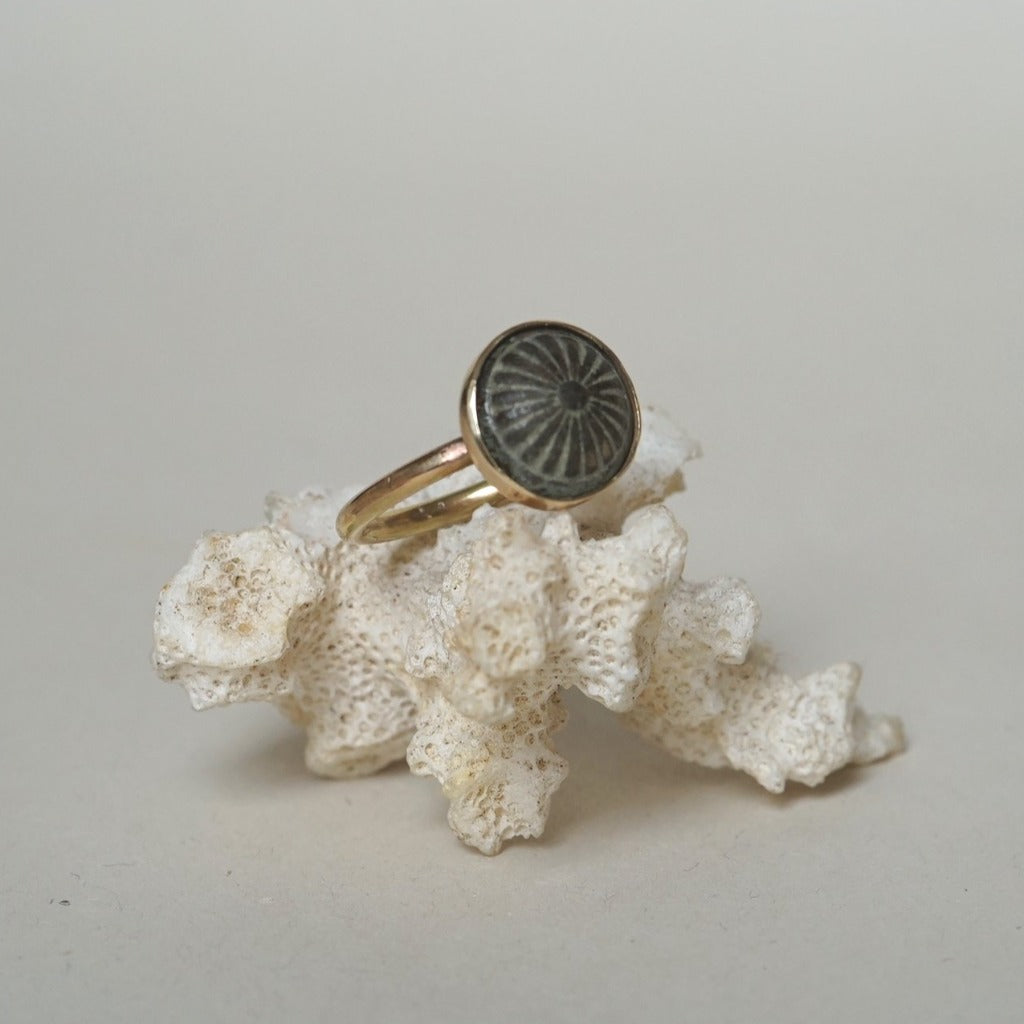 Gold and Bronze Sun Dome Ring Badgers Velvet