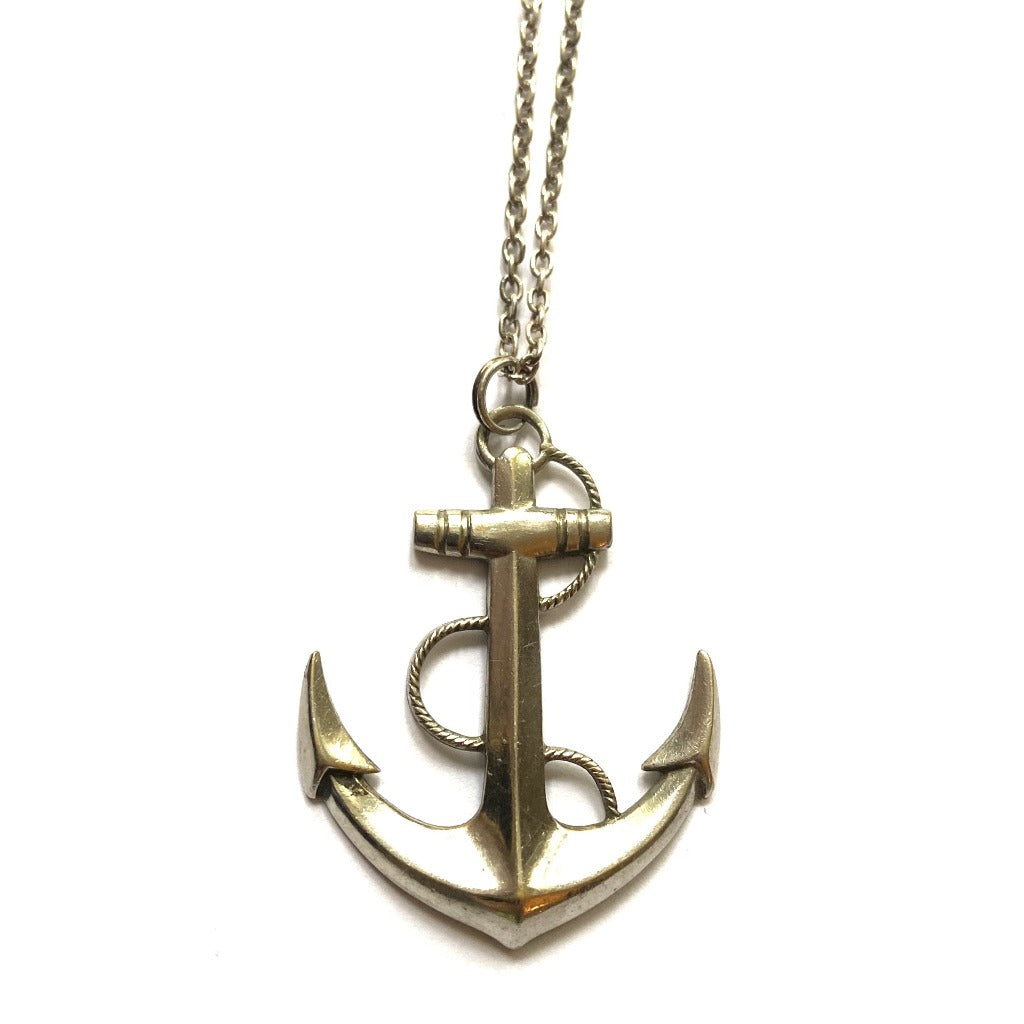Large Anchor & Silver Chain.