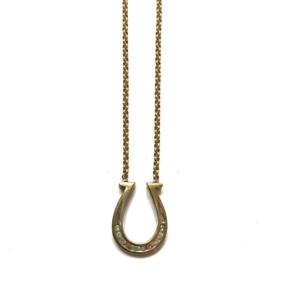Antique Gold and Diamond Lucky Horseshoe Necklace