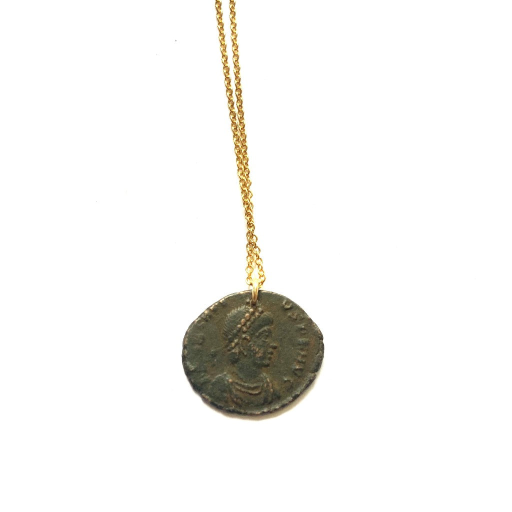 Roman Coin and Fine Belcher Chain Necklace