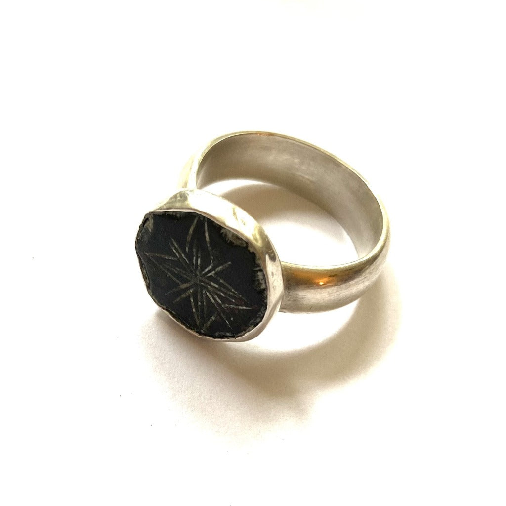Bronze and silver chunky ring