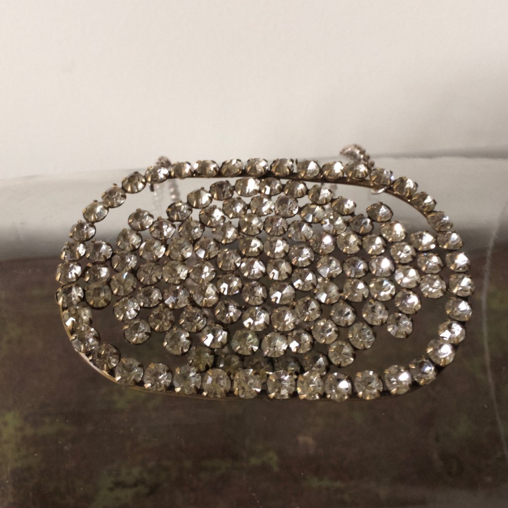 Large Victorian Diamante Belt Buckle Necklace.