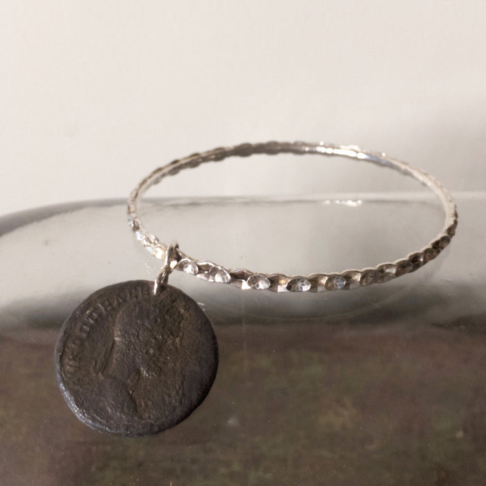 Roman Coin & silver bangle