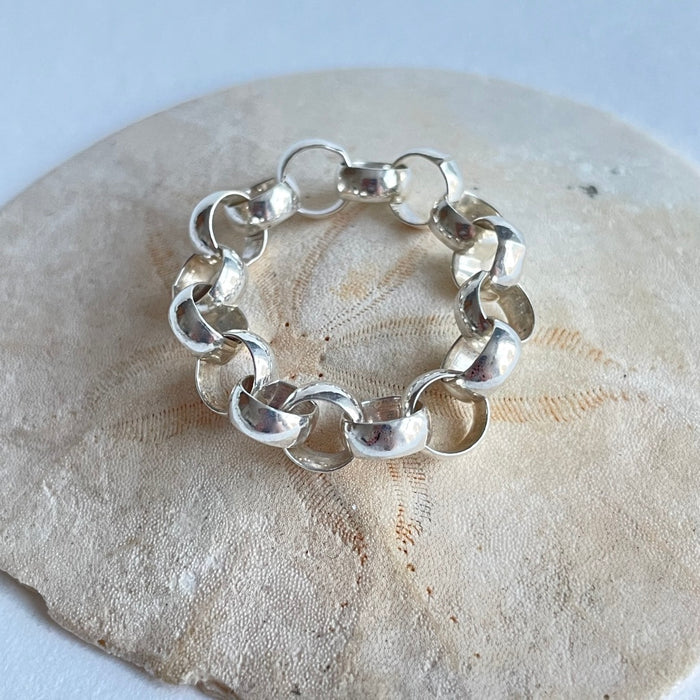Chunky Silver Belcher Chain Ring
