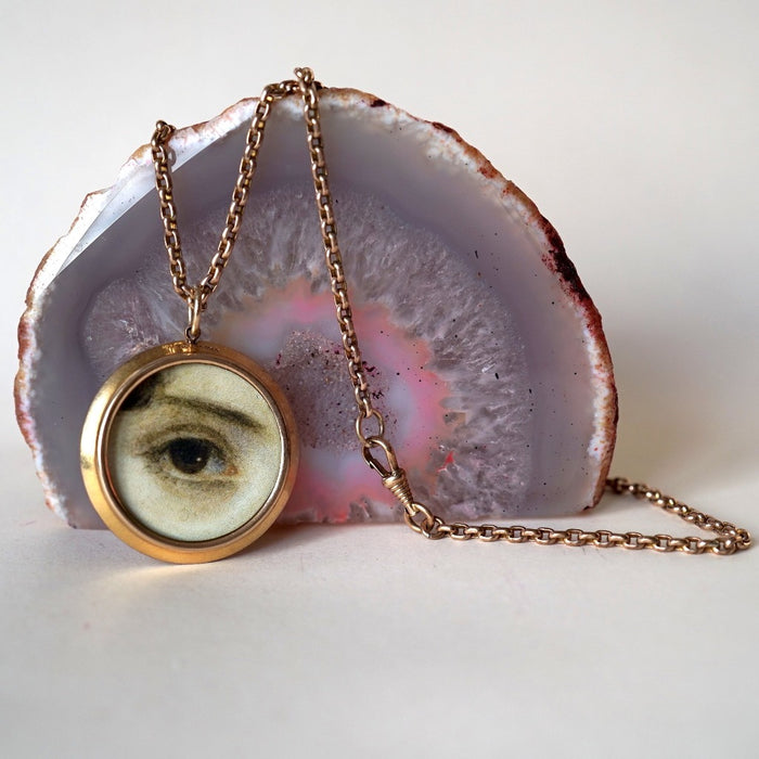 Gold Lovers eye and Belcher chain necklace. Badger's Velvet