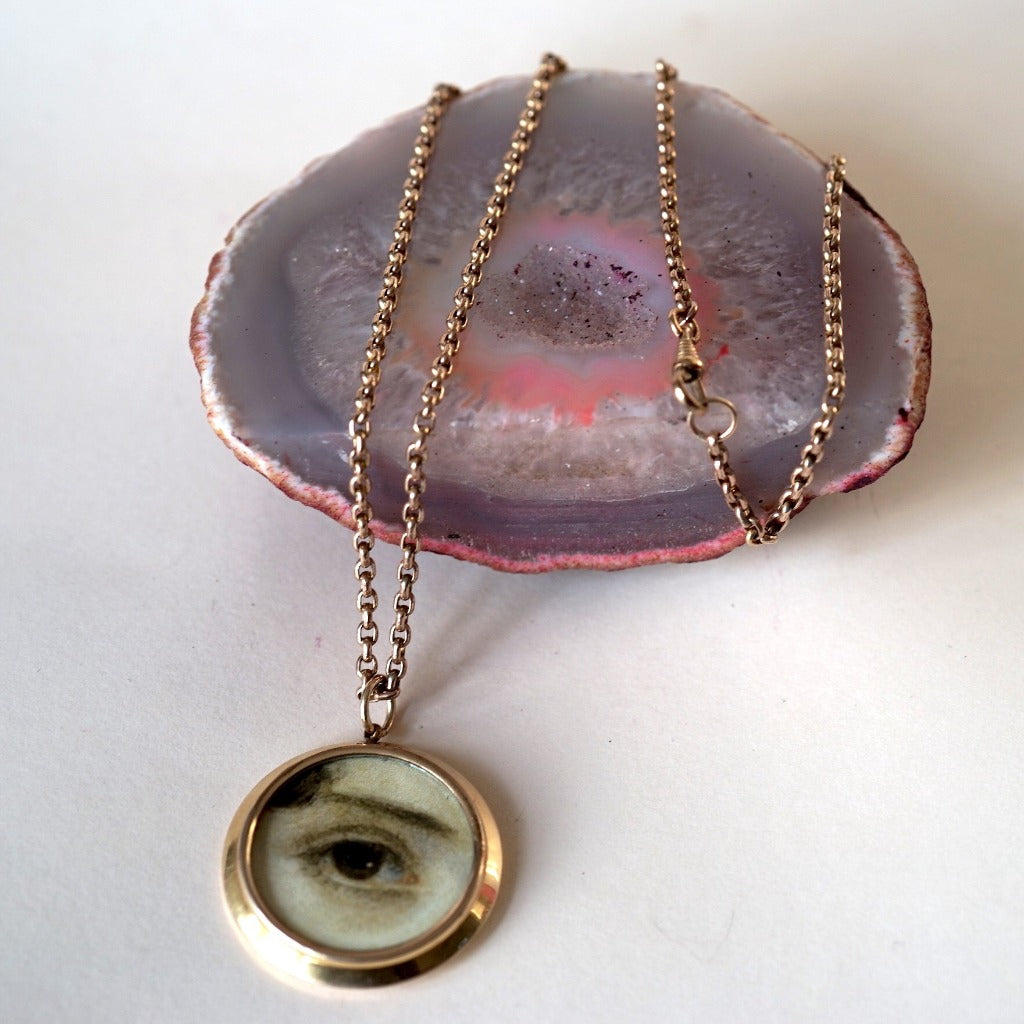 Gold Lovers eye and Belcher chain necklace. Badger's Velvet