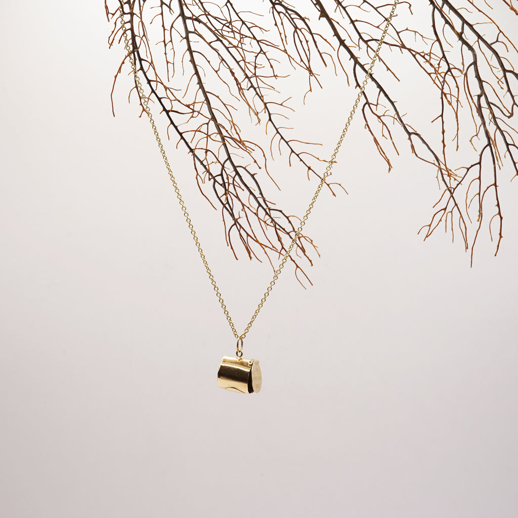 Gold Pill Box Necklace