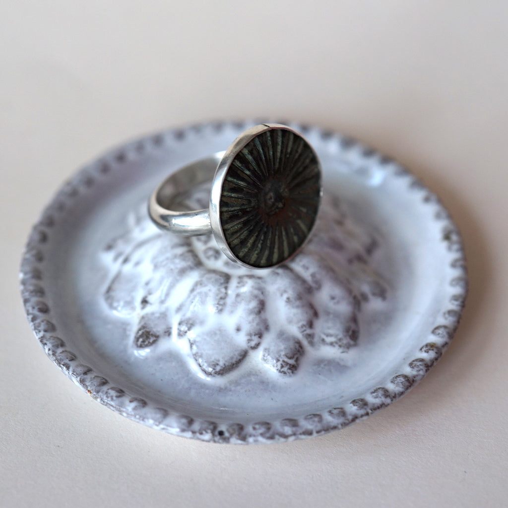 Bronze and silver chunky ring Badger's Velvet