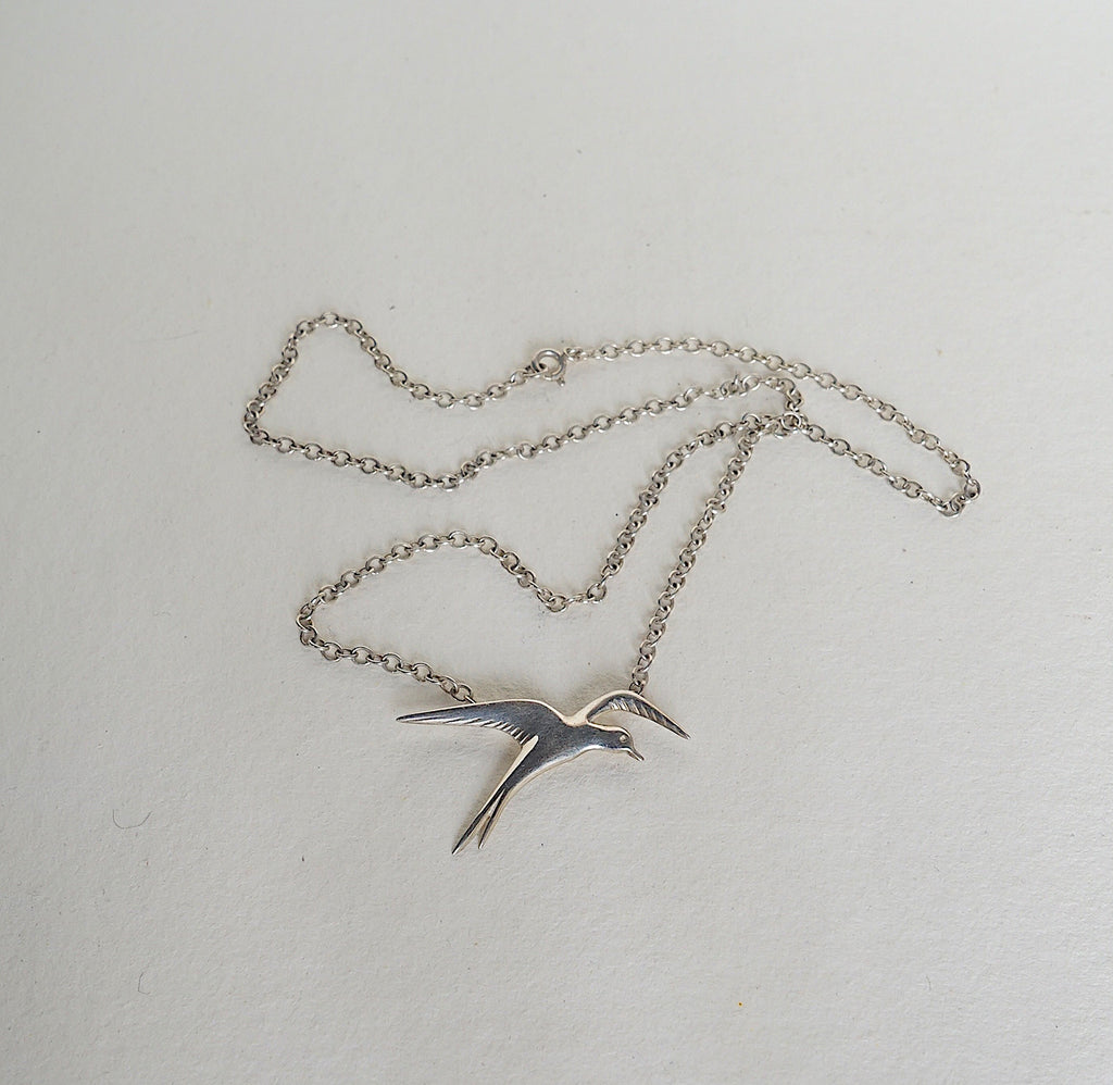 Silver Swallow Necklace Badger's Velvet 