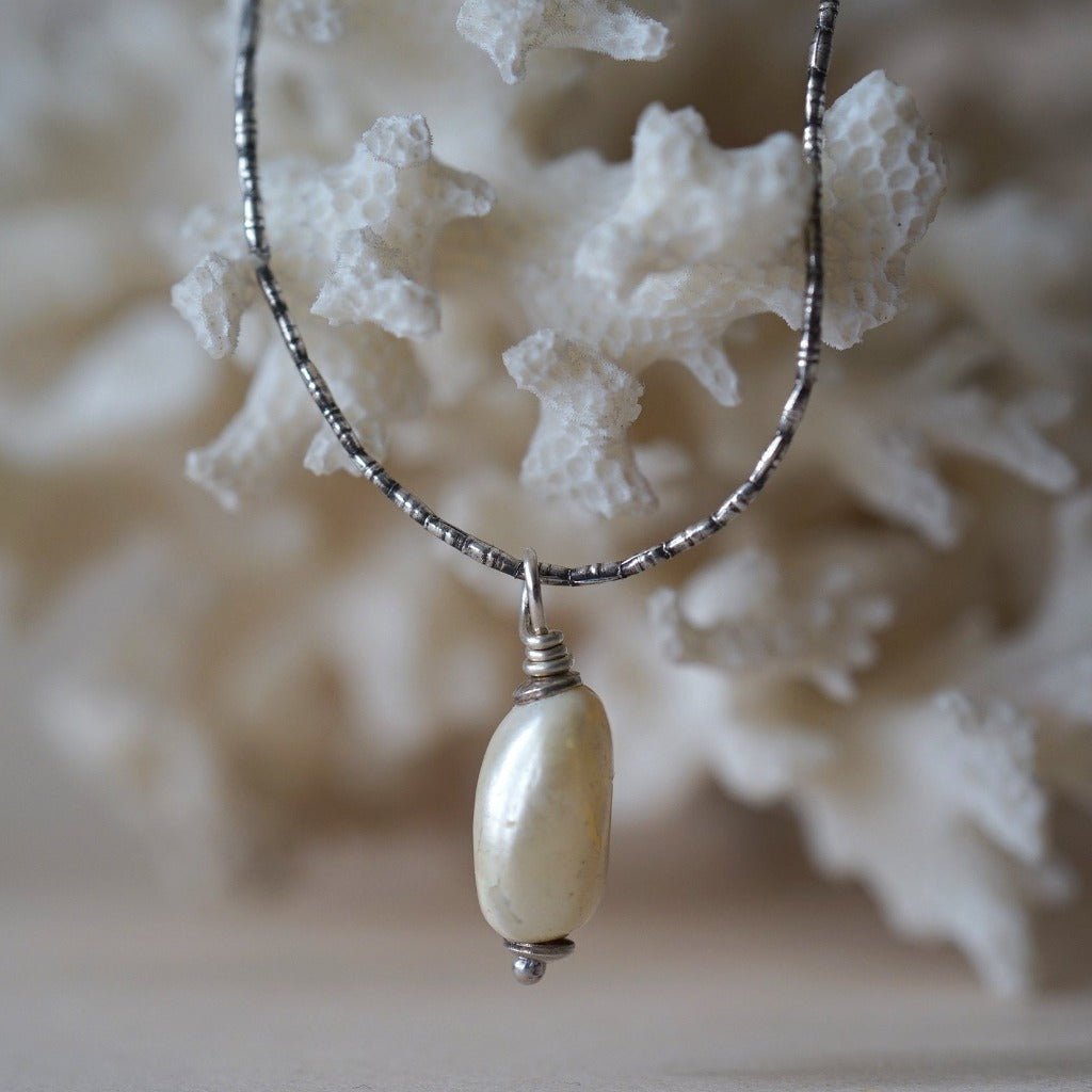 Baroque Pearl & Indian Silver Necklace Badger's Velvet