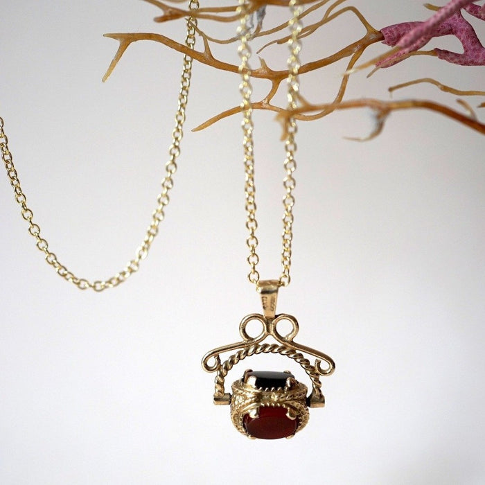Gold Swivel Fob Stone Necklace