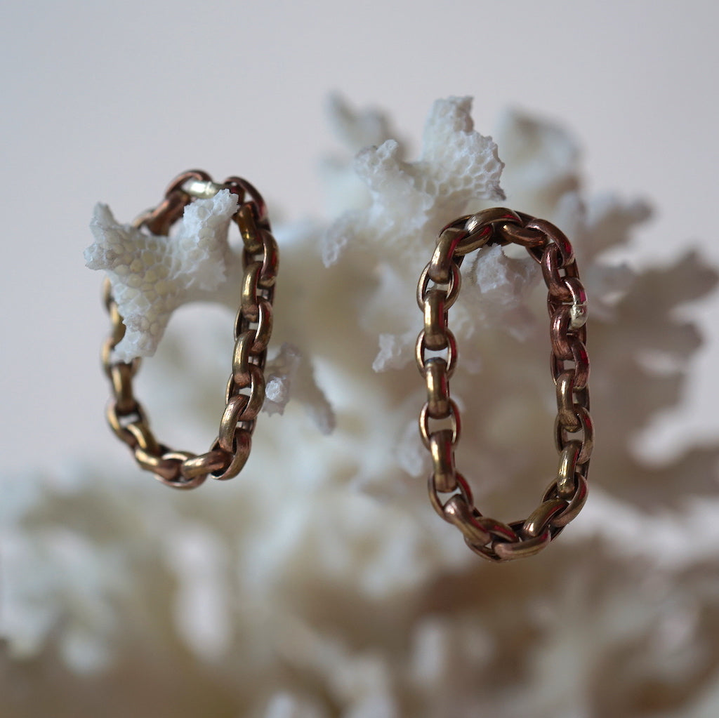 Gold Belcher Chain Rings