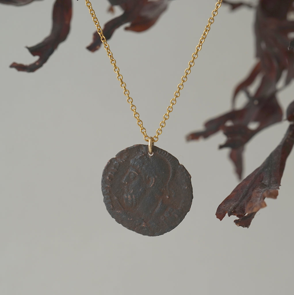 Roman Coin and Fine Belcher Chain Necklace
