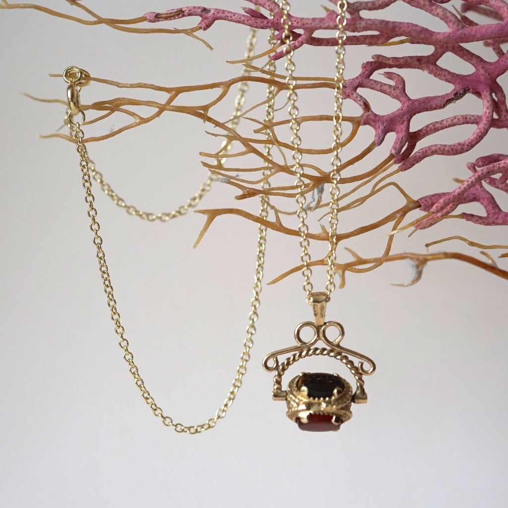 Gold Swivel Fob Stone Necklace. Badger's Velvet
