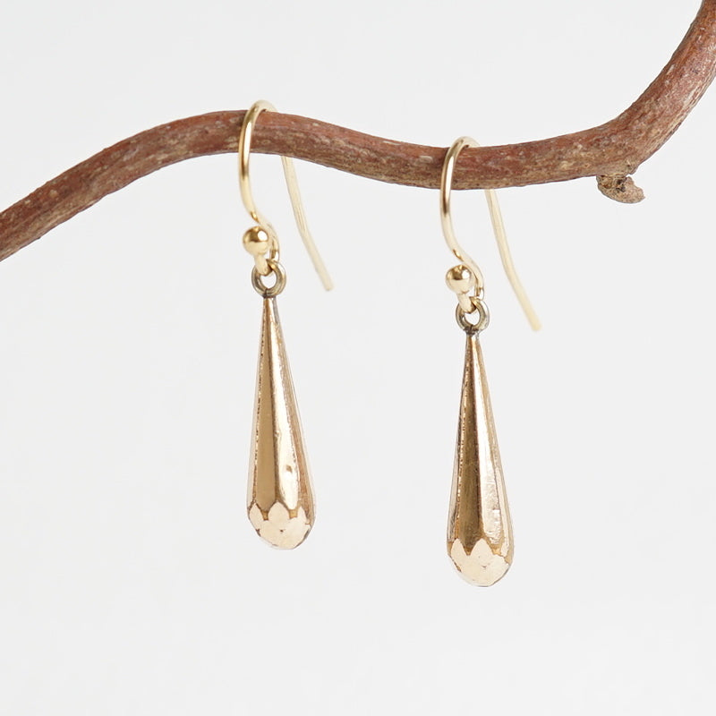 Badger's Velvet Gold Vintage Torpedo Drop Earrings